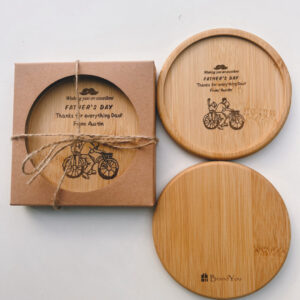 Personalized Text Bamboo Coaster